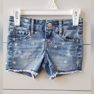 Cat & Jack Denim Shorts with Colorful Heart Pattern